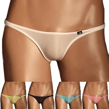 Men Solid Color Thin Breathable Soft Underwear Thong G String Lightweight Fit