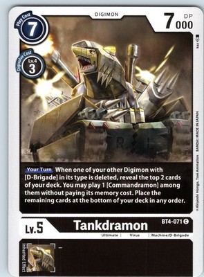 Tankdramon Common Great Legend  BT4-071 C NM