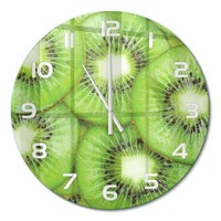 Runde Wanduhr Aus GehäRtetem Glas Runde Glasuhr Kiwi WeißE Zeiger Fi60 Cm
