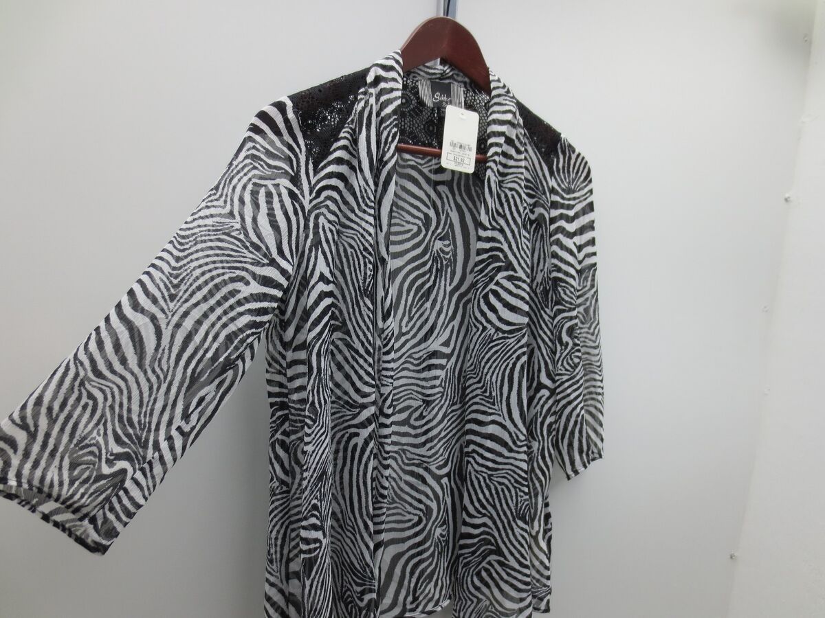 Slinky® Brand Printed Yoryu Chiffon Jacket - Zebra Print