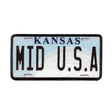 Kansas Mid USA License Plate Patch Sunflower State Travel Sublimated Iron On