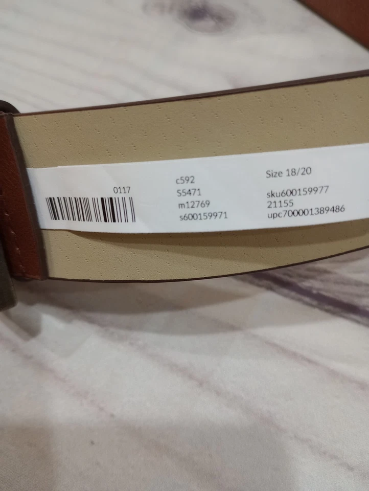 Cinturón para mujer Lane Bryant talla 18/20 marrón imitación cuero latón hebilla vegano nuevo sin etiquetas Foto 4 de 4