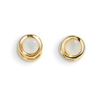 14k Yellow Gold 4mm Bezel October/synthetic Opal Post Stud Earrings on sale 14k Yellow Gold 4mm Bezel October/synthetic Opal Post Stud Earrings on sale