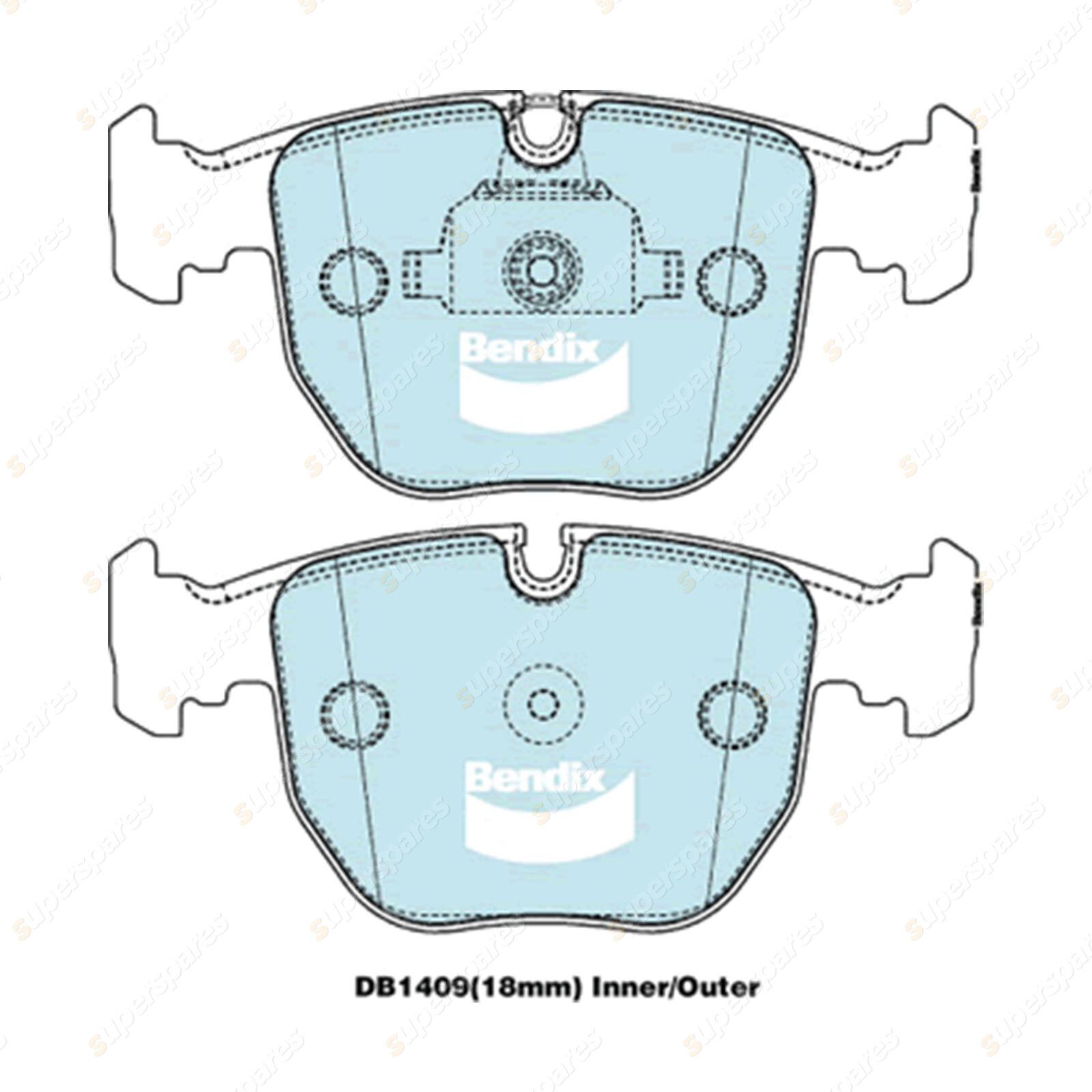 8Pcs Front + Rear Bendix Euro Brake Pads Set for BMW 5 M5 E39 7 E38 X5