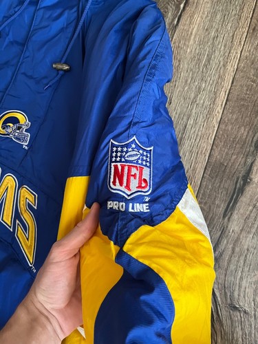 Vintage 90s Starter Los Angeles Rams Puffer Anorak Pro Line NFL Jacket XXL - Picture 17 of 24