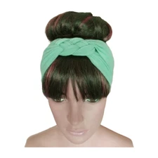 Mint Green Braided Headband. Soft Head Wrap. Stretch Hairband. Hair Wrap