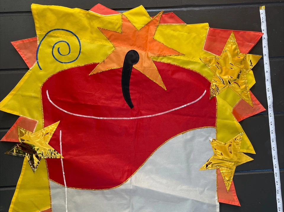 Firework Embroidered Flag Red White Blue RARE - Image 4 of 4