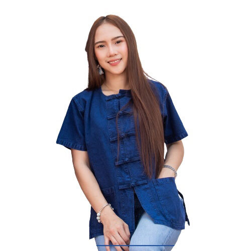 Mauhom Shirt traditionelles Chiang Mai Shirt in Nordthailand kurzarmig - Bild 3 von 5