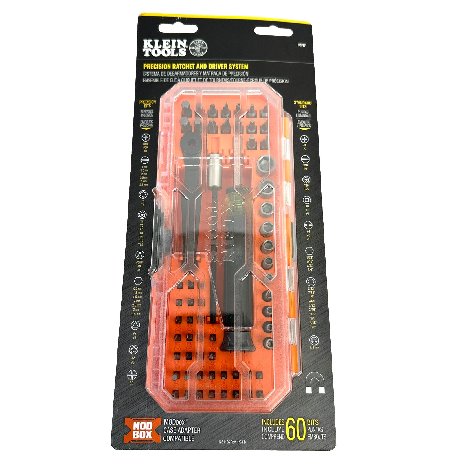 Klein Tools 32787 64-Piece Micro-Ratchet Bit Precision Driver Set with Case