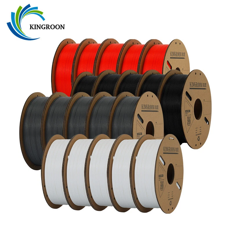 Impresora 3D de filamento Kingroon PETG PLA 10 KG 5 KG 1,75 mm bobina negra brillante FDM