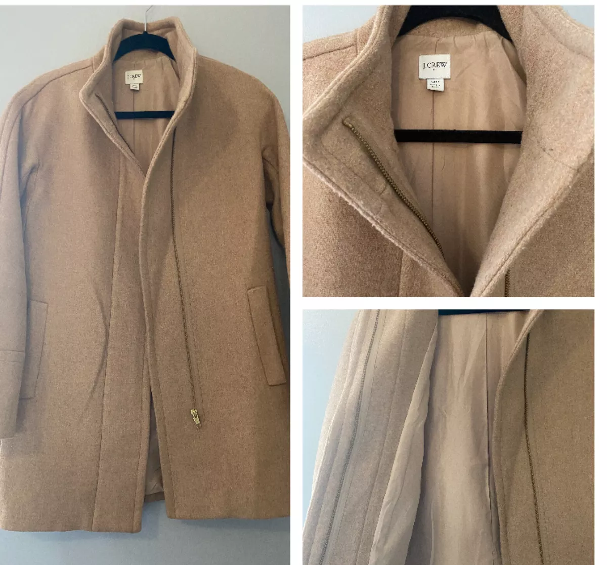 J. Crew City Coat Women s Size 00 Beige Tan eBay