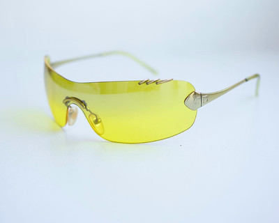 CHRISTIAN DIOR Sunglasses PIERCING yellow gold mirrored Y2K Fantastic condition
