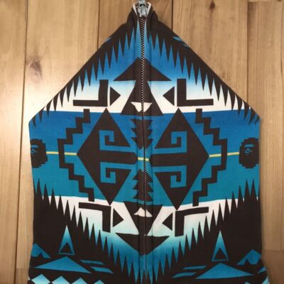 Aoyama limited BAPE head native pattern full zip hoodie A Bathing