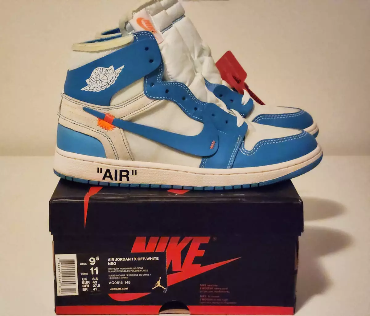 Buy Off-White x Air Jordan 1 Retro High OG 'UNC' - AQ0818 148