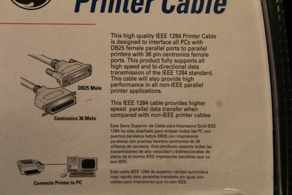 A2- G.E.  IEEE1284 Printer Cable 6 ft   PC Compatible - Image 3 of 3