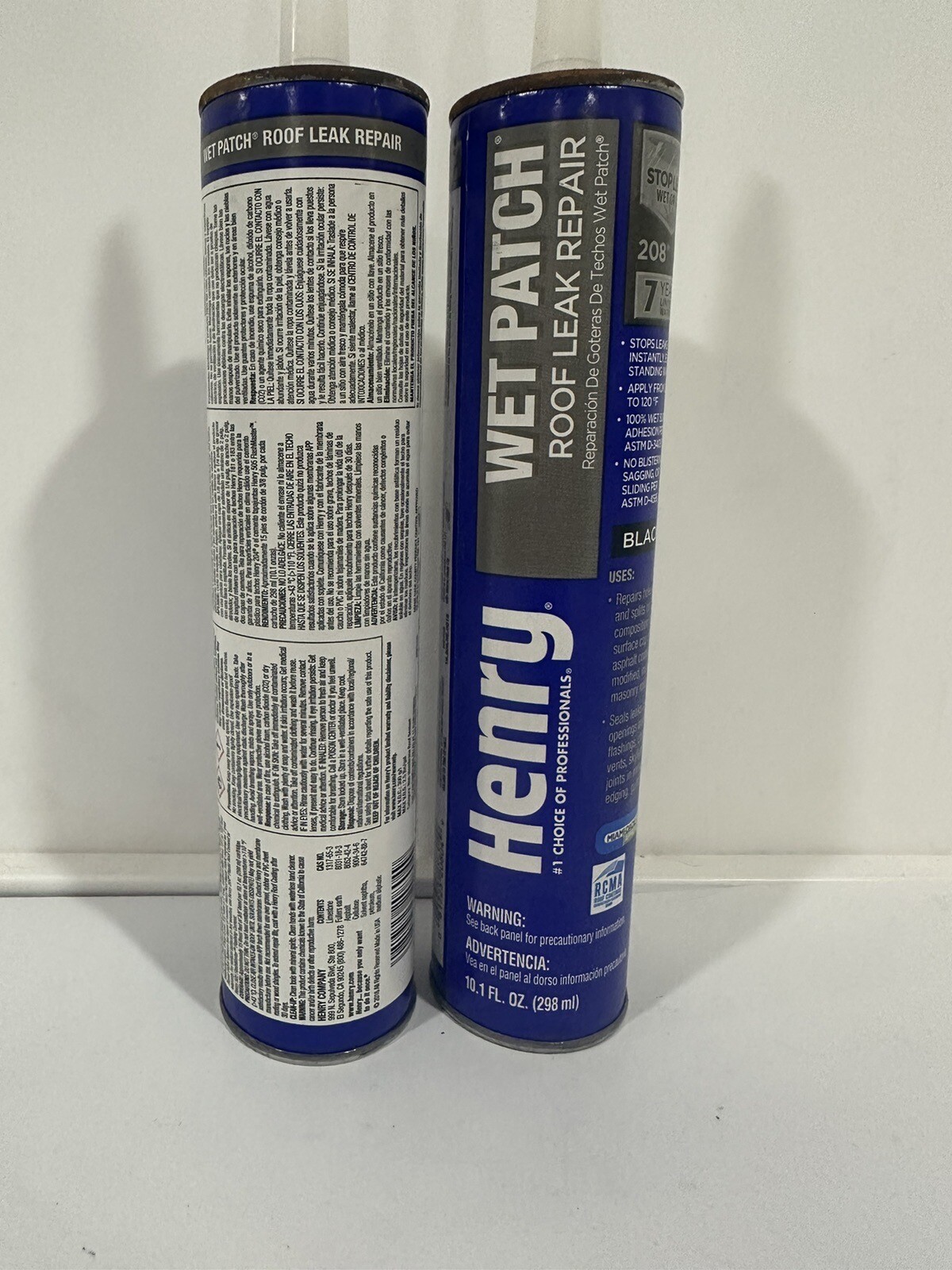 Lot of 2 Henry Wet Patch Roof Cement and Patching Leak Repair Sealant