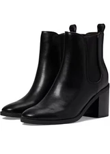 Tommy Hilfiger Brae Pull On Chelsea Boots Black Faux Leather