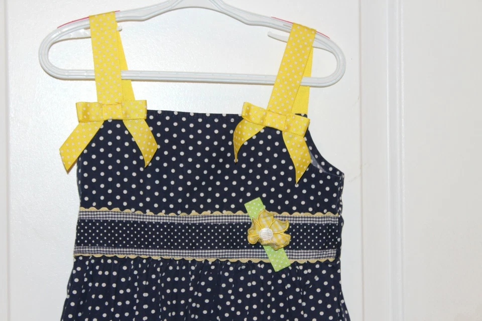 Vestido Sol Niña Talla 6 Primavera Verano Otoño por Blueberi Boulevard Azul Amarillo Pascua Foto 2 de 4