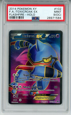 POKEMON FLASHFIRE TOXICROAK EX #102 FULL ART HOLO FOIL PSA 9 (OC