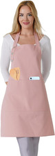 Kitchen Apron Waterdrop Resistant Cotton Apron with Adjustable Aprons for Women