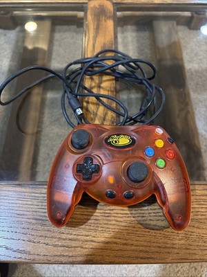 Mad Catz Orange Clear Wired Xbox Live Game Pad Controller Video Game TESTED