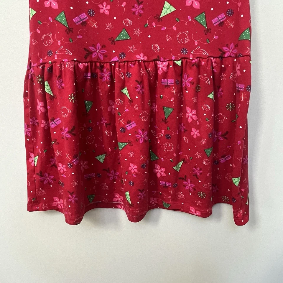 GIRLS DISNEY 10/12 CHRISTMAS DRESS SHORT SLEEVE Cinderella Ariel Belle Mrs Potts - Image 3 of 4