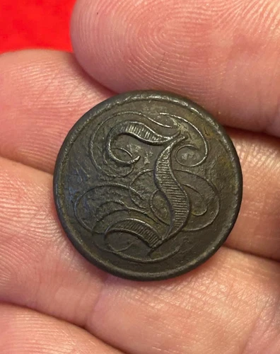 Dug Civil War Relic Confederate Manuscript I Coat Button