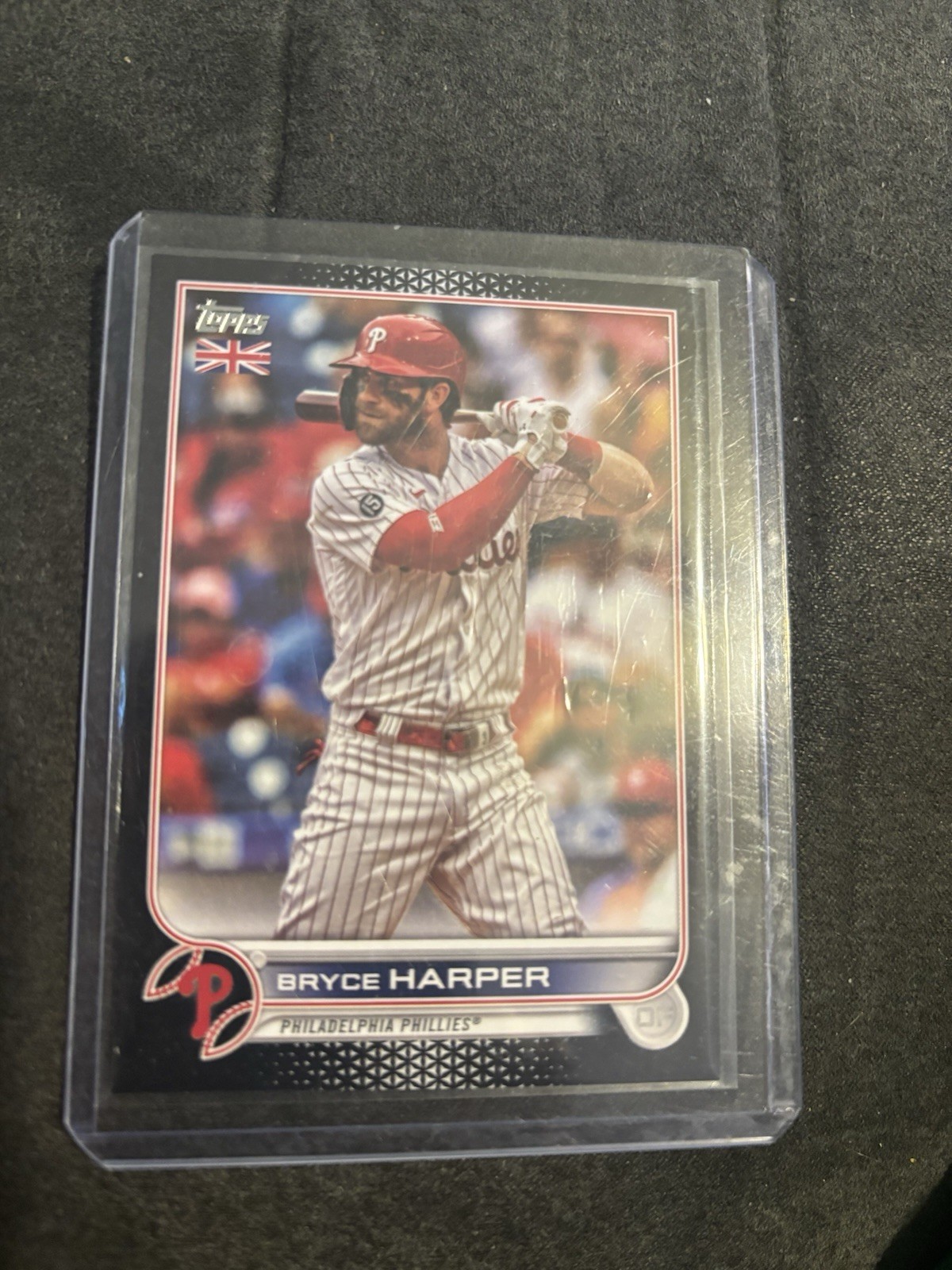 2022 Topps UK Edition Bryce Harper #24 Black #/125 Philadelphia Phillies