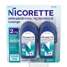 Nicorette Nicotine Lozenges SUGAR FREE Iced Mint Stop Smoking Aid 2mg 80ct 2027