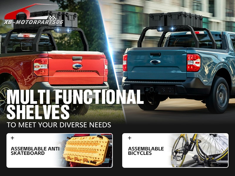 Overland Bed Racks Cargo Carrier with 2 × Led Light For 2022-2025 Ford Maverick