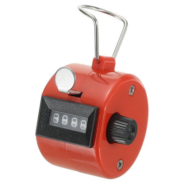 Clicker Counter Handheld Tally Counter Mechanisch 4-Stellige Counter Rot-image