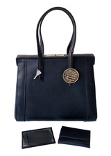 Rare Midcentury Leather Handbag by SEEGER - Vintage Original Circa 1950/60