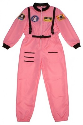 WOMENS SPACE SHUTTLE ASTRONAUT PINK JUMPSUIT HALLOWEEN COSTUME SPACE SUIT MEDIUM