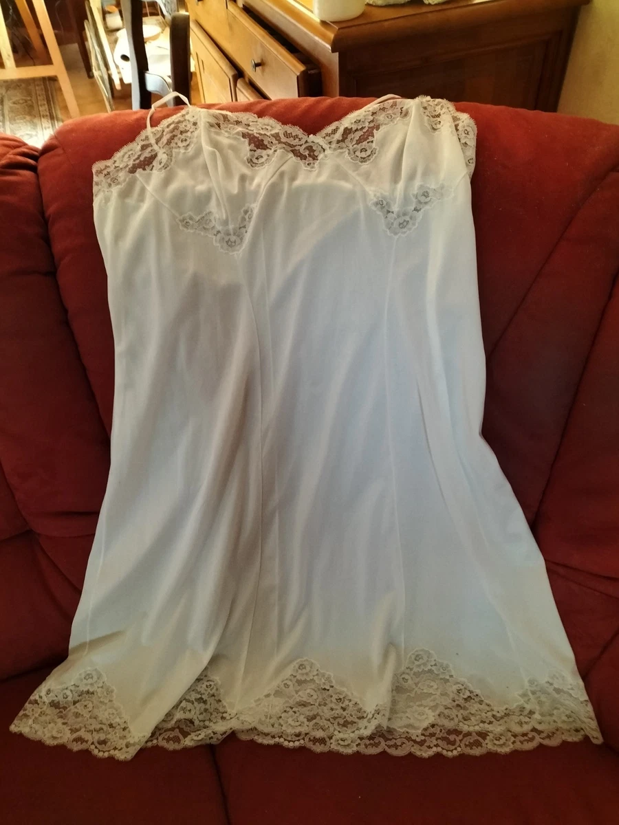Jupon Vintage Dentelle - Taille élastique 42/44 - Blanc - Ref E406