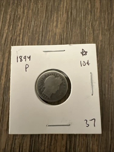 1894-P BARBER DIME  10C SILVER PHILADELPHIA MINT GOOD KEY DATE COLLECTOR COIN