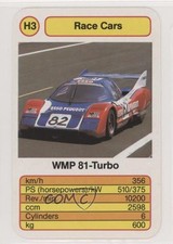 1986 Ace Trumps Race Cars WMP 81-Turbo #H3 0a3