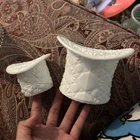 2-  Vintage Fenton White Milk Glass Top Hat in the "Daisy and Button" Pattern