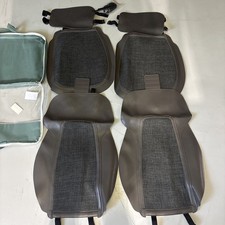 Universal Car Seat Covers, 2 Pack Linen Front Seat Covers for Car, Dark Grey/Bro