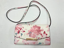 Ivanka Trump Clutch/Over The Shoulder Handbag - Cream w/floral print - Lovely!