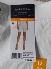 Rafaella Womens Stretch Short Star White Size 12 NWT