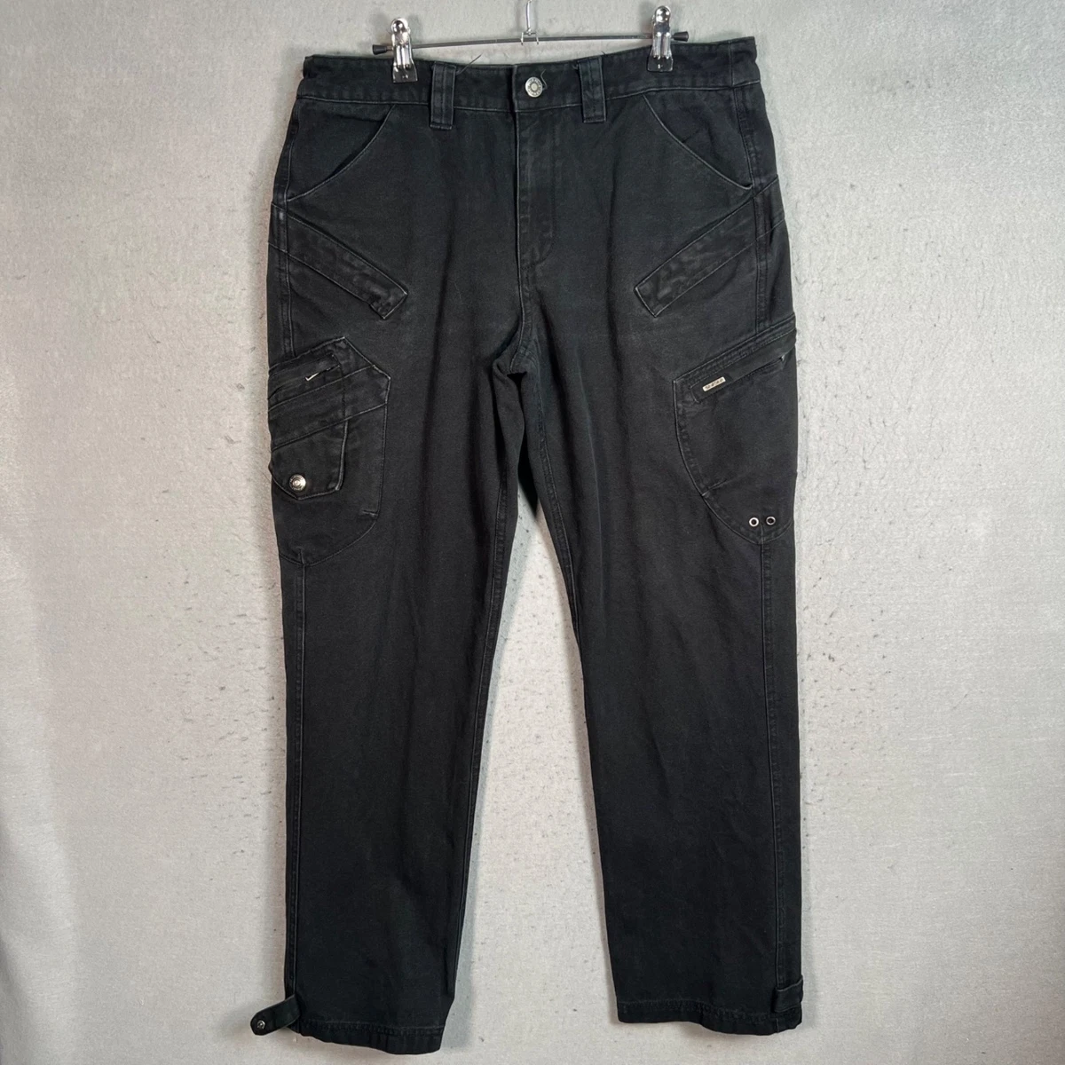 パンツ PELLE PELLE/JEANS CO BLACK CARPENTER Pelle Pelle Jeans Mens 36 Black Carpenter Style Wide Leg Workwear