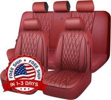Fundas Para Asientos De Automovil Color Rojo Borgo a Puro Juego Combinado NUEVO.