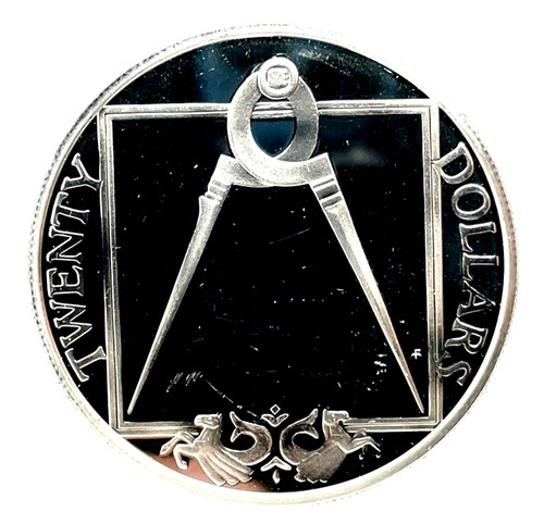 1985 British Virgin Islands Ship Treasure DIVIDERS Proof Silver $20 Coin