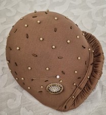 Vintage MARGE "Flapper Girl" Hat In Orig. Leather Trimmed Hat Box