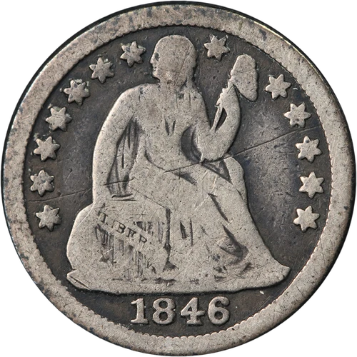 1846-P Seated Liberty Dime — photo from the most recent tracked eBay sale
