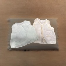 vtg baby clothes 2 Pcs Diaper Shirts Vests Apx 12 Mnth SZ 1950  s Baby Doll Quilt