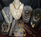 Large LOT Vtg to Modern COSTUME Gold Tone Jewelry Fab All Wearable Some Signed