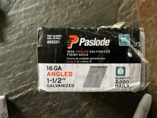 Paslode Finishing Nail 650231, 20 Degree Angled Galvanized, 16Ga, 1 1/2 New