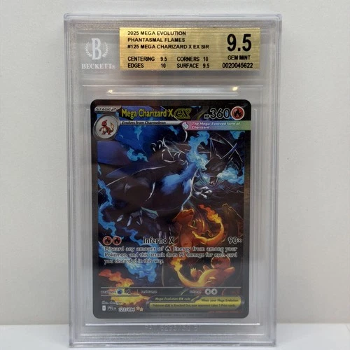 2025 Phantasmal Flames Mega Charizard SIR 125/094 BGS 9.5 GEM MINT 10,10,9.5,9.5