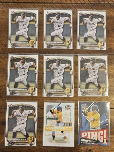 Konnor Griffin 9 Card Lot.  2024 and 2025. See Item Description.